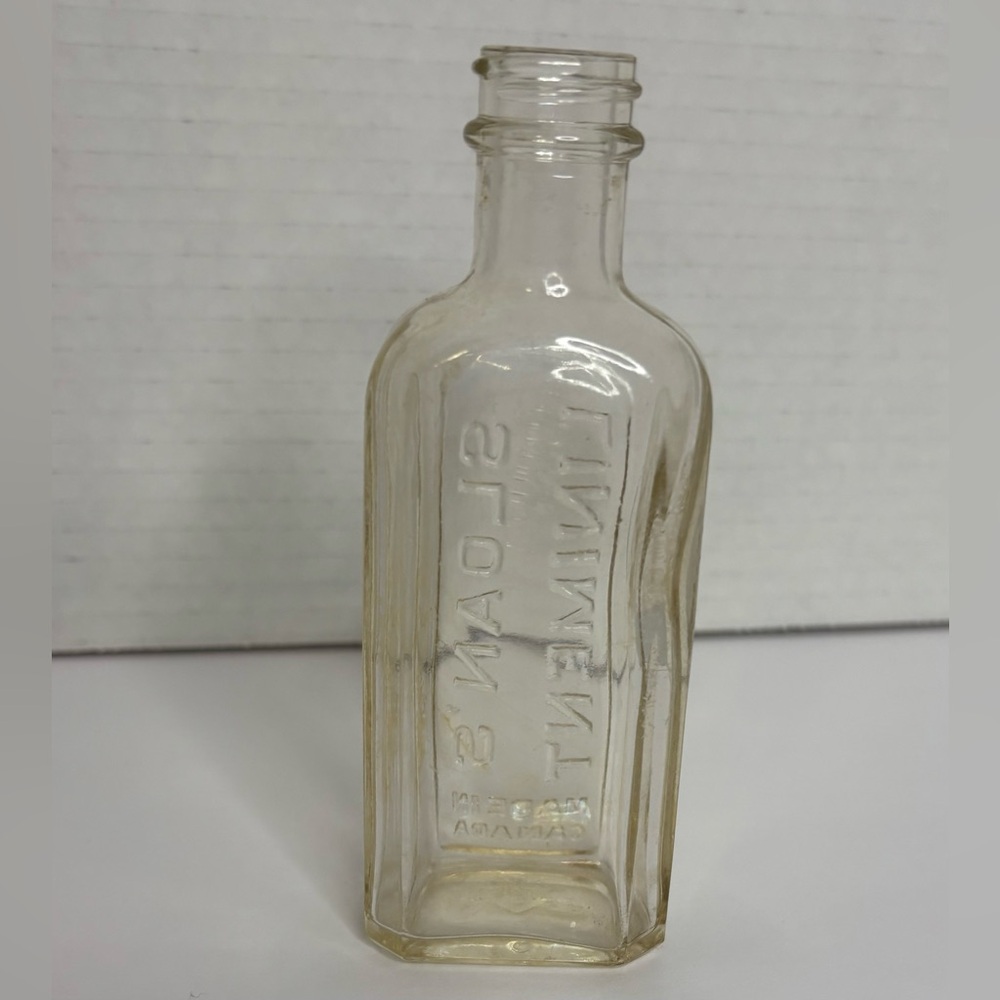 Vintage Glass Bottle with Embossed Lettering Sloans Liniment Made In Canada